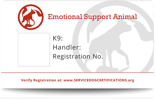 Emotional Support Animal ID Service Dog Certifications