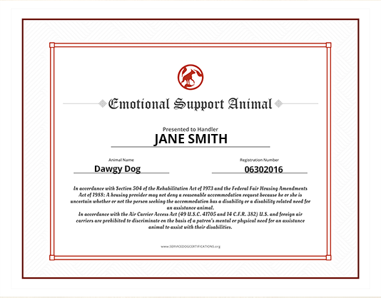 Emotional Support Animal ID | Service Dog Certifications