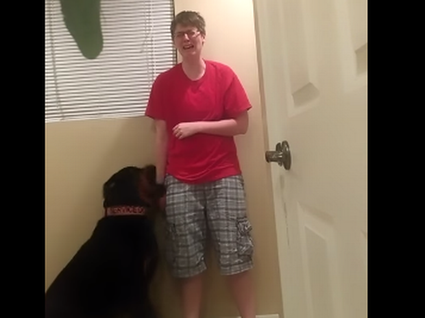 Service Dog Calms Woman
