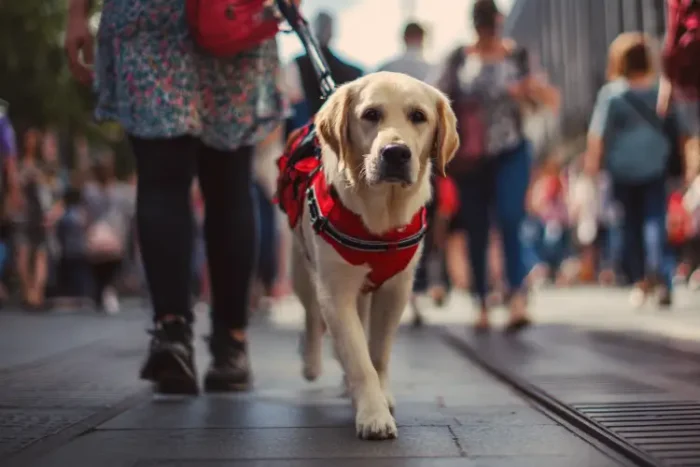 Service dog out in the public