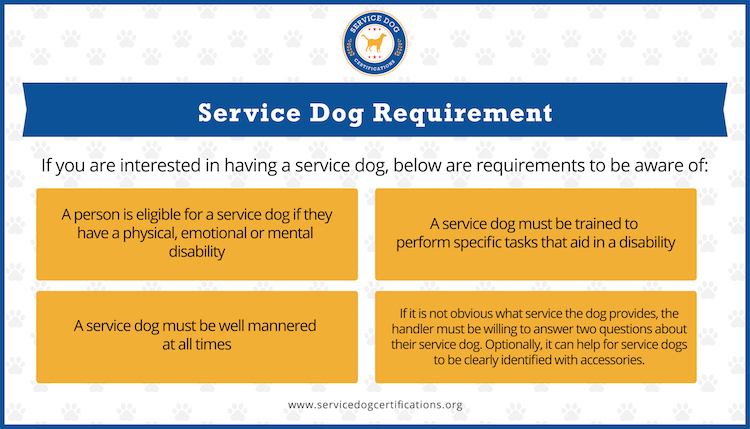 Service dog requirement list. 