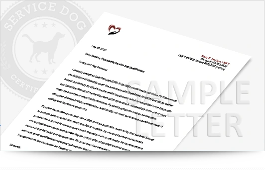 Psychiatric Service Dog Letter - Service Dog Certifications
