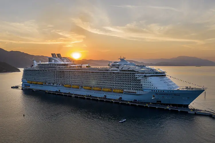 Cruise ship at a port in the Carribean