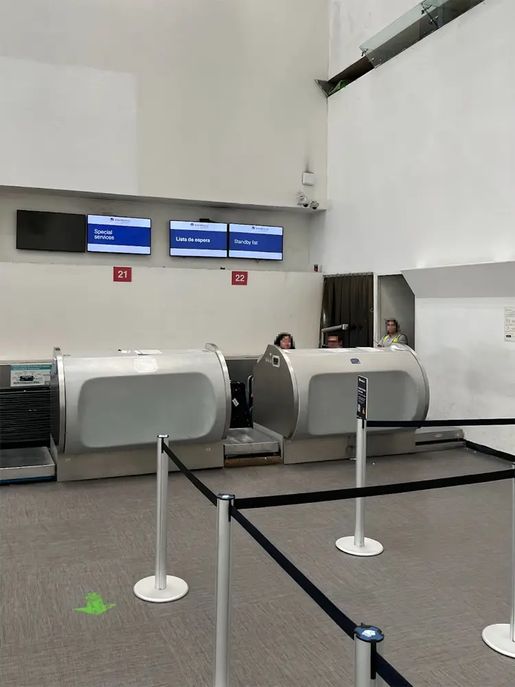 Special Services counter at Mexico airport