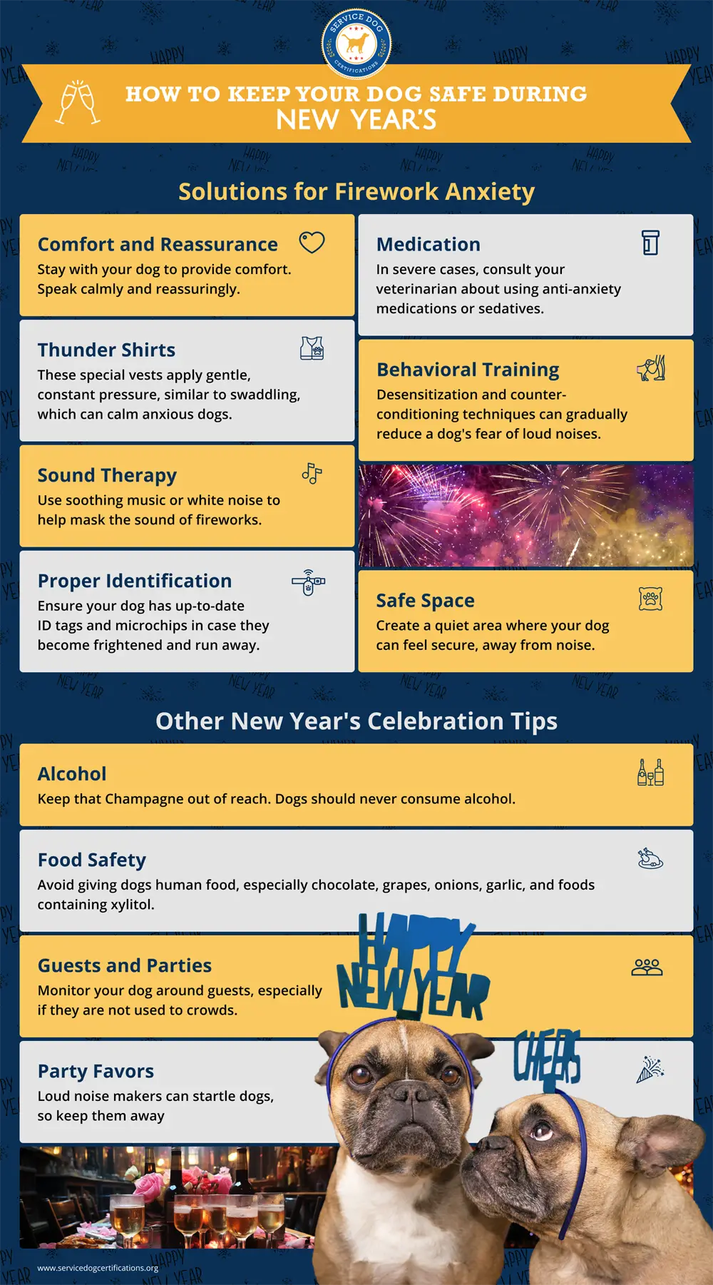 How to keep your dog safe during New Years - Infographic