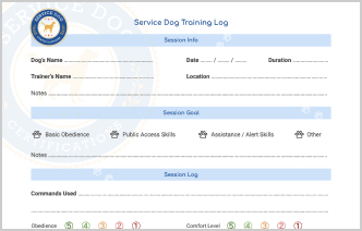 Dog training log